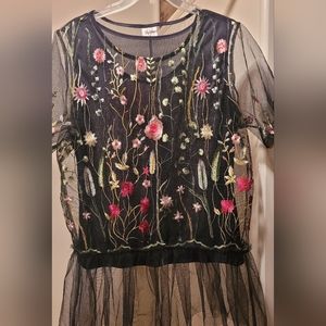 Beautiful Black Floral Chiffon